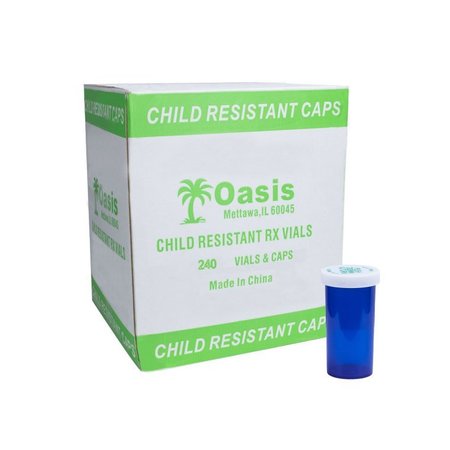 OASIS Blue Prescription Vials, 30 Dram, 240 Per Case 30D-B